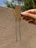 Silver pearl dangle earrings
