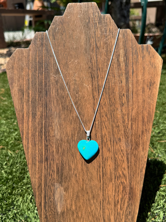 Silver necklace with Turquoise heart pendant