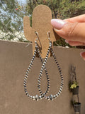 Silver pearl & saucer loop earrings