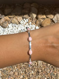 Silver & Pink conch bangle