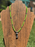 Gaspeite Necklace with Blossom
