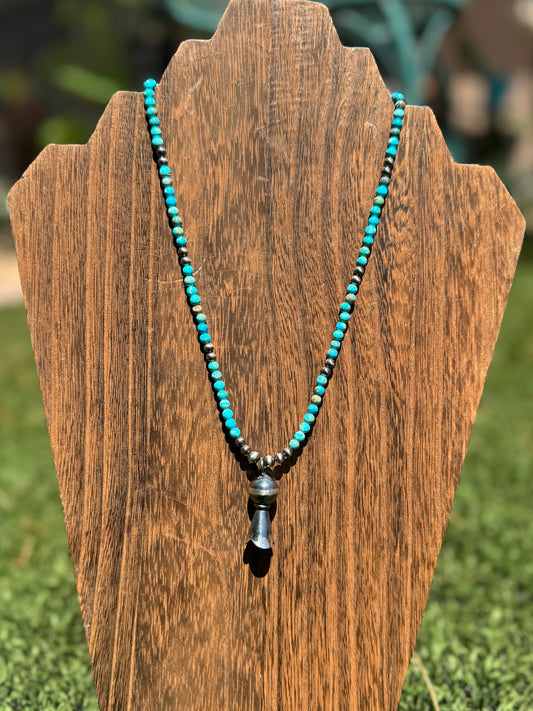 Turquoise necklace with Blossom