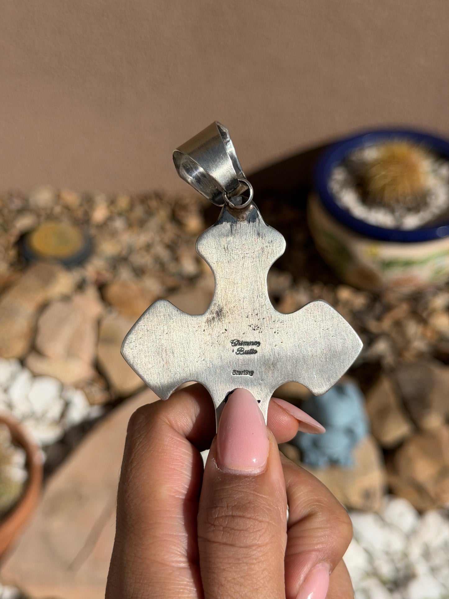 Chimney Butte Golden Hills cross pendant