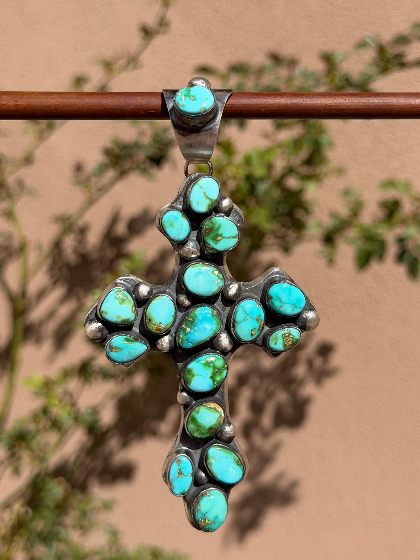 Chimney Butte Sonoran Gold TQ cross pendant
