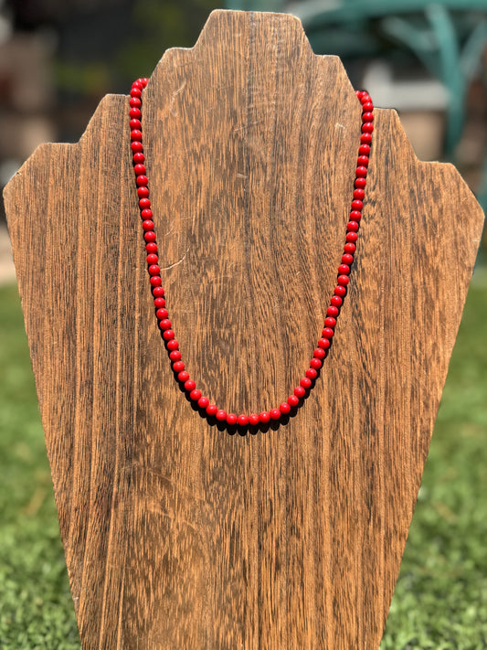 Red coral beaded Necklace