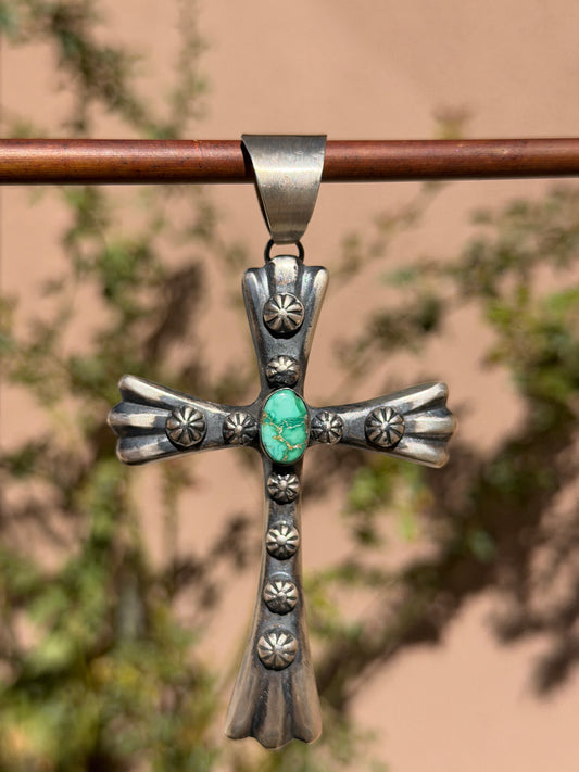 Chimney Butte Sonoran Gold TQ cross pendant
