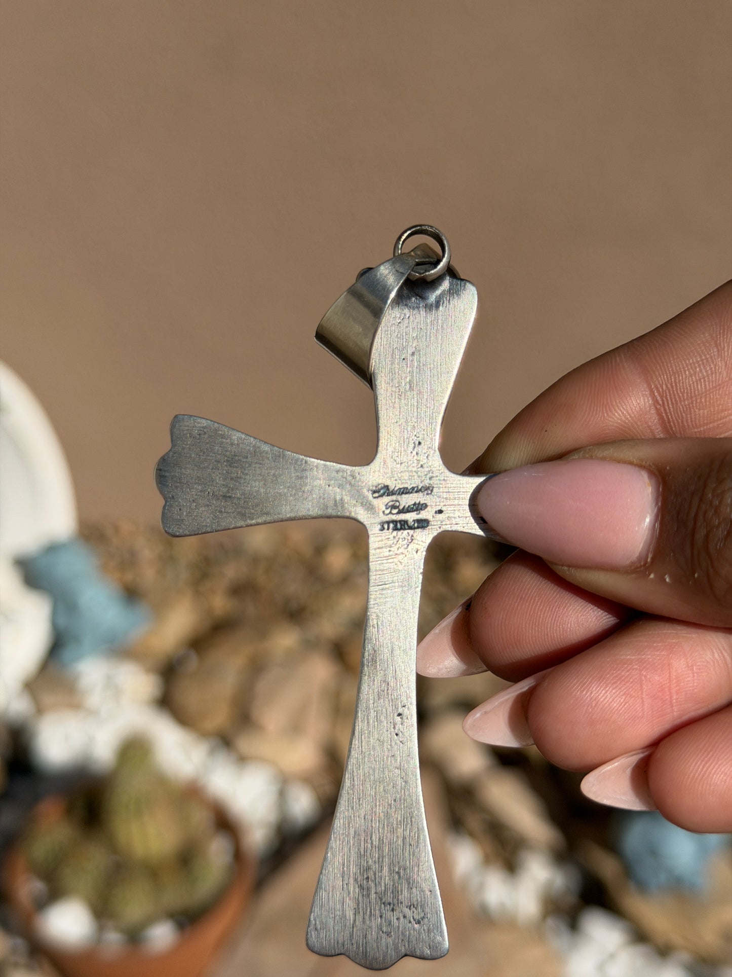 Chimney Butte Palomino cross pendant