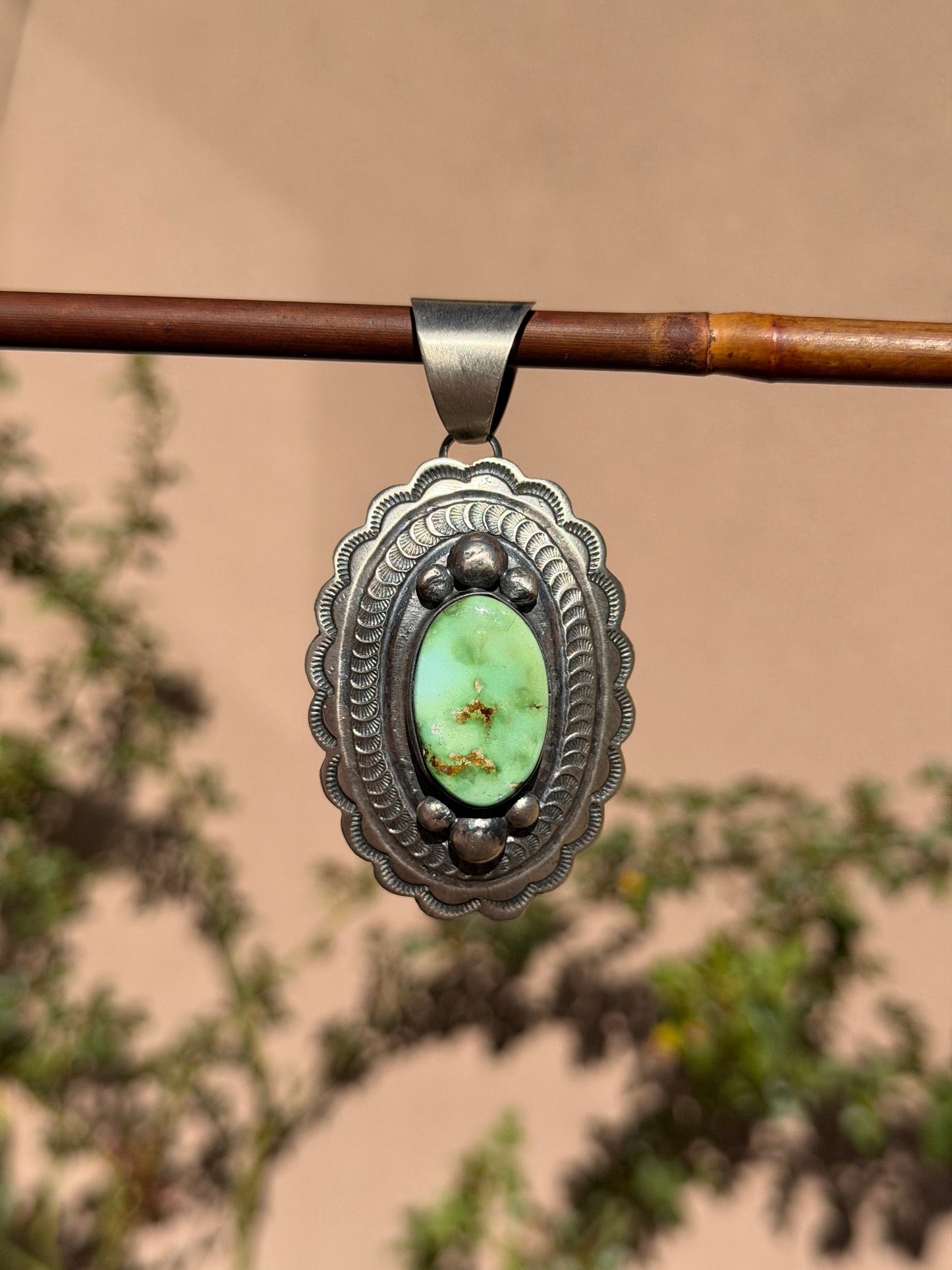 Chimney Butte Sonoran Gold TQ concho pendant