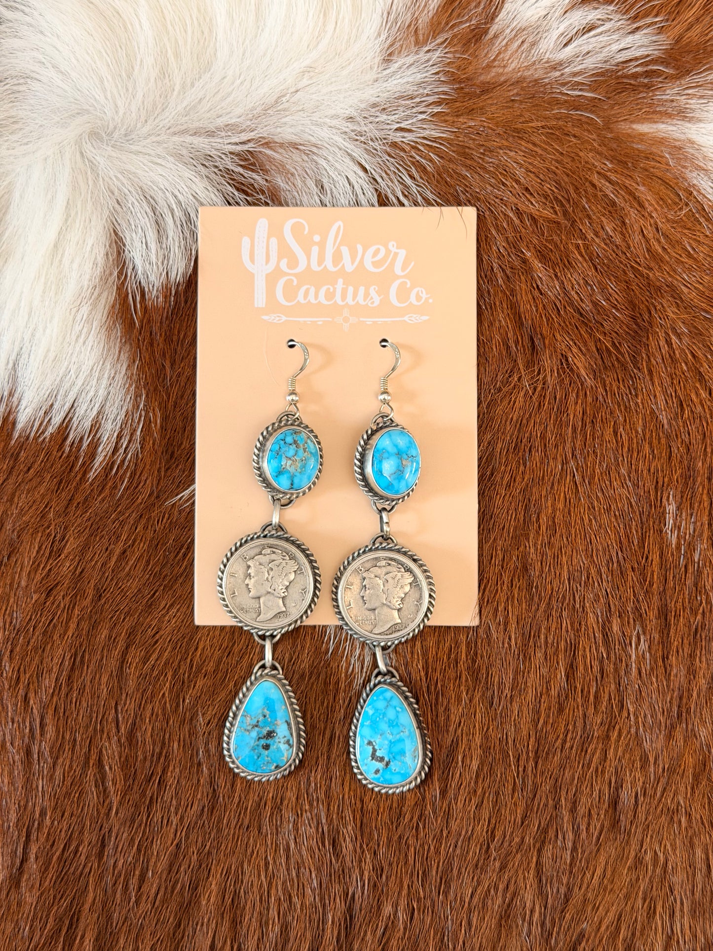 Hiram Largo Kingman Web Liberty Coin Earrings