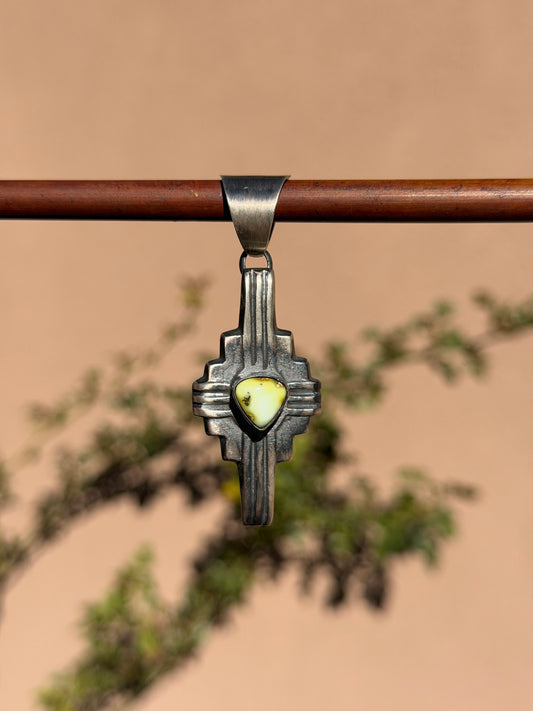 Chimney Butte Palomino Zia cross pendant