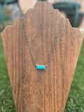 Turquoise Rectangle Bar Necklace