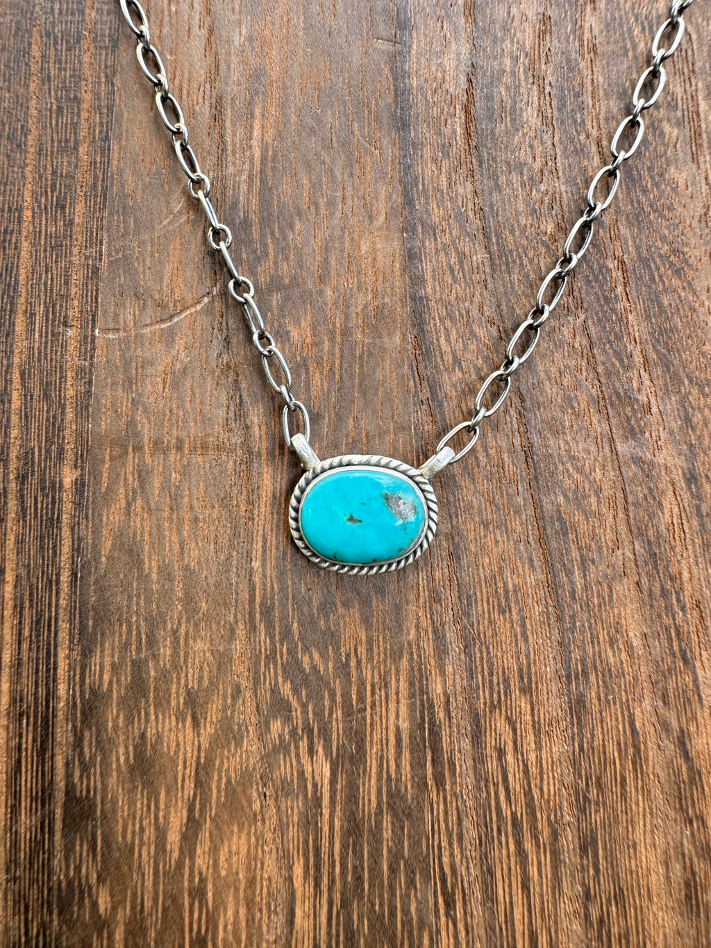 Round Turquoise Bar Necklace