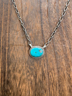 Round Turquoise Bar Necklace