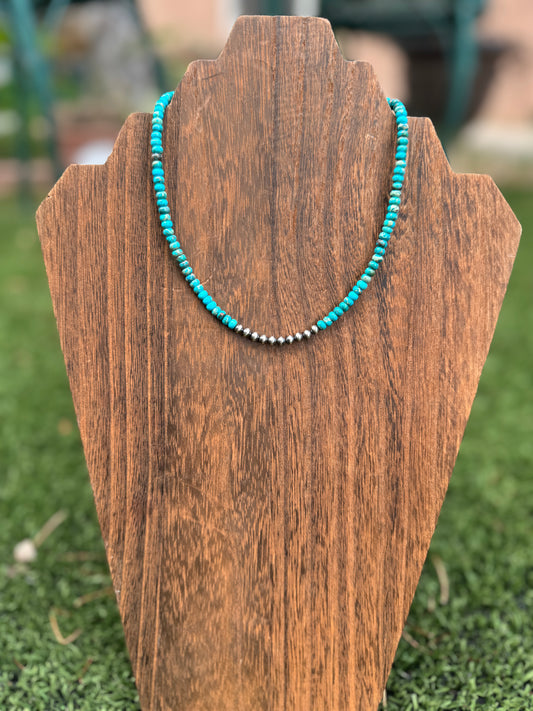 Turquoise rondelle choker necklace