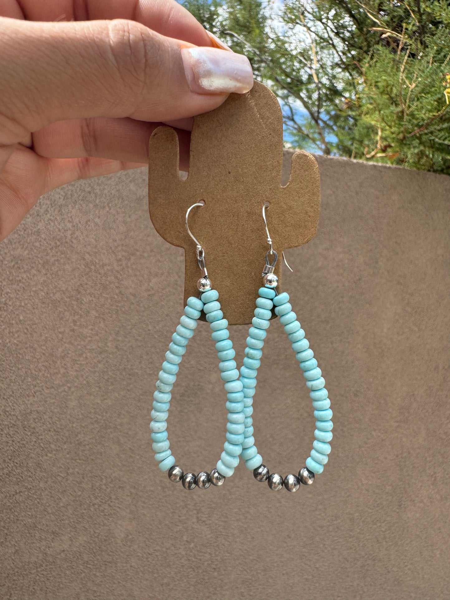 Dragonite rondelle loop earrings