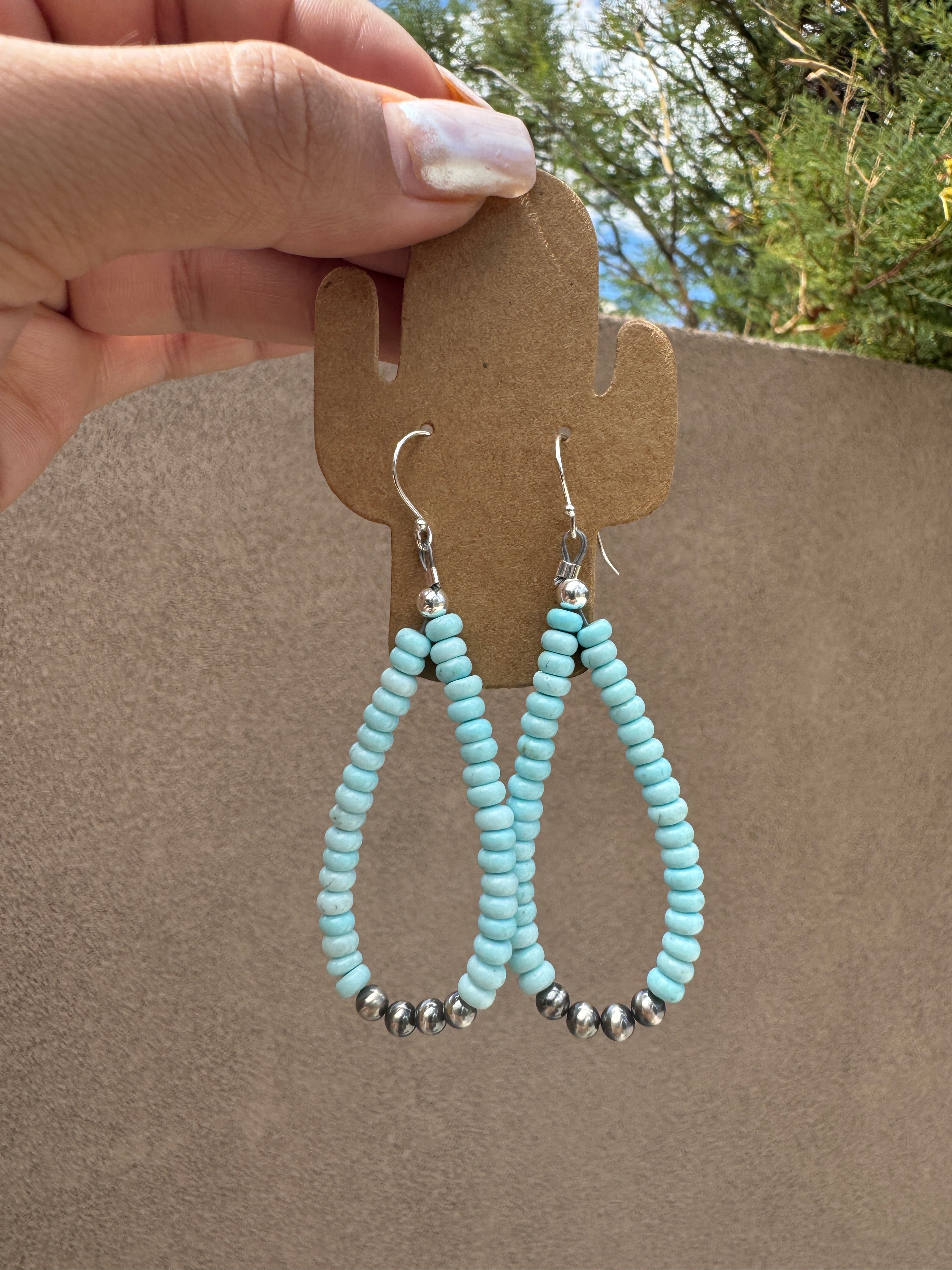 Dragonite rondelle loop earrings