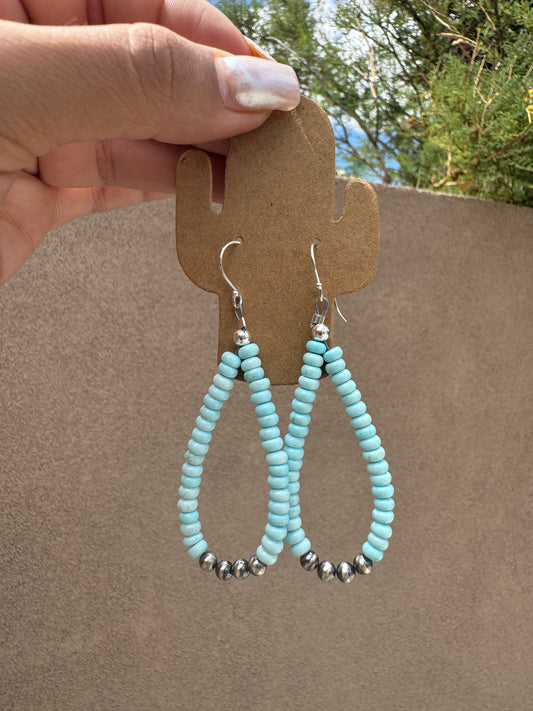 Dragonite rondelle loop earrings