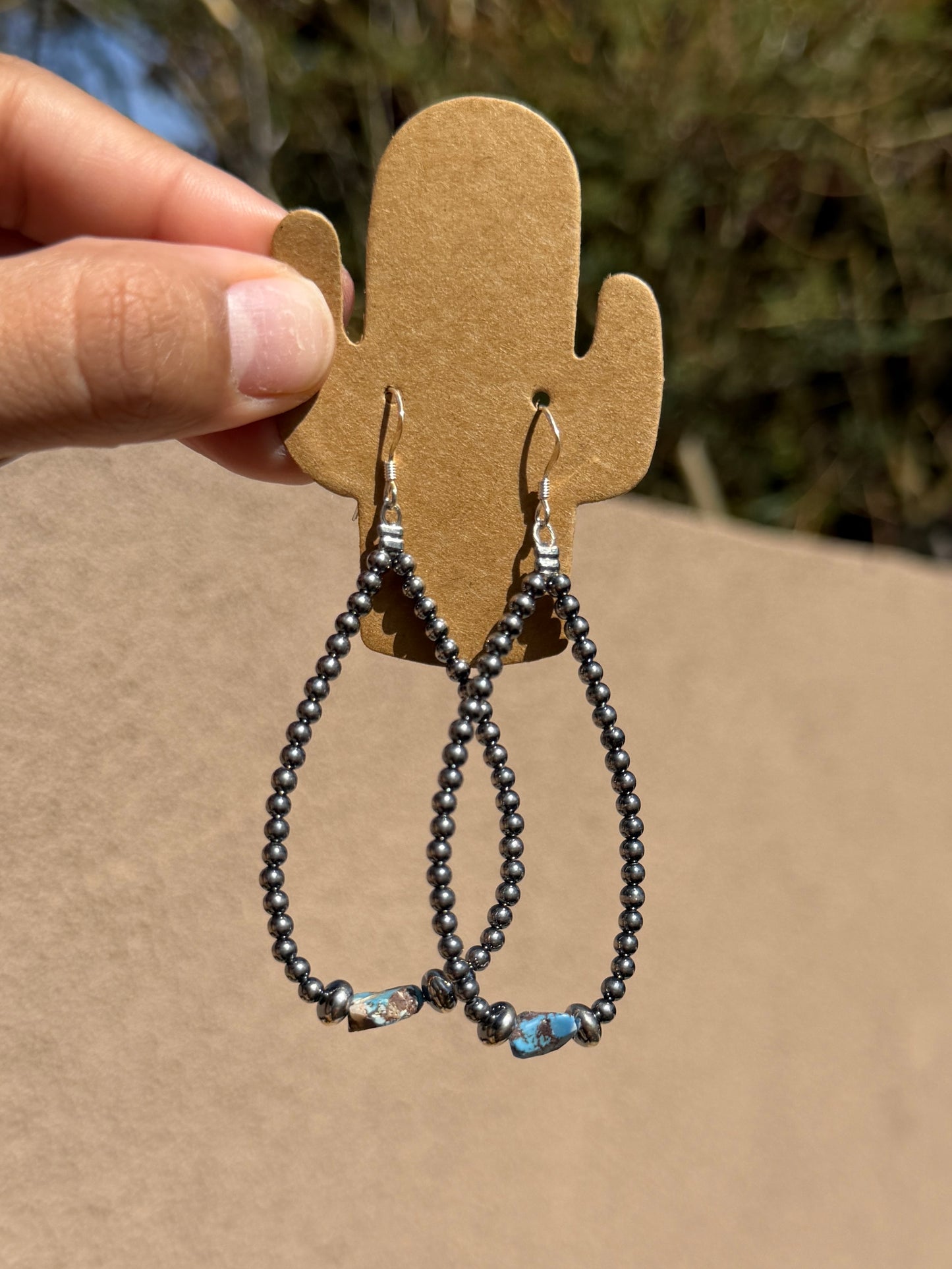 Silver pearl & Golden Hills earrings