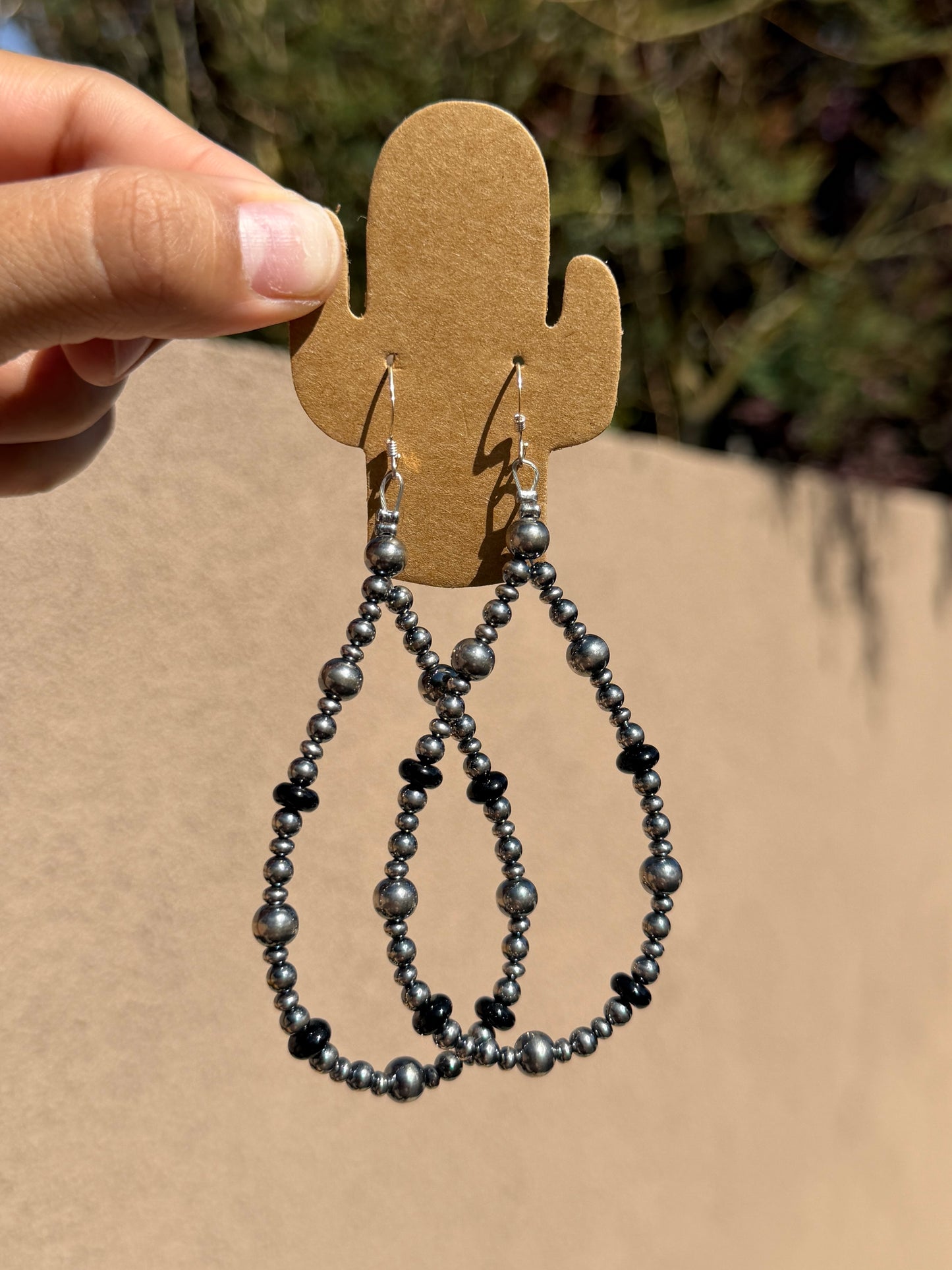 Pearls & Black Onyx earrings