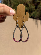 Pearls & Purple Spiny loop earrings