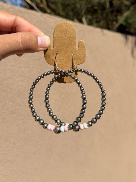 Pearls & Pink hoops