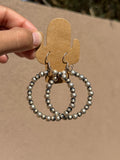 Chimney Butte silver pearl hoops