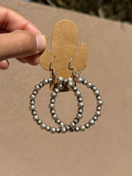 Chimney Butte silver pearl hoops