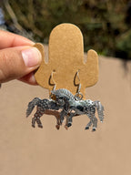 Louise Yazzie Silver horse earrings