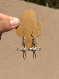 Navajo handmade silver & pink cross dangles