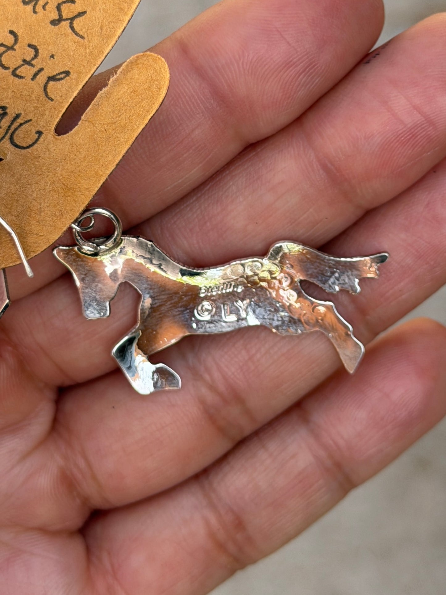 Louise Yazzie Silver horse dangles
