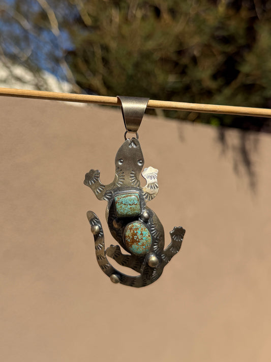 Chimney Butte Mine #8 TQ lizard pendant