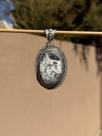 Jeff Largo White buffalo scalloped pendant