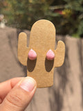 Pink conch teardrop studs