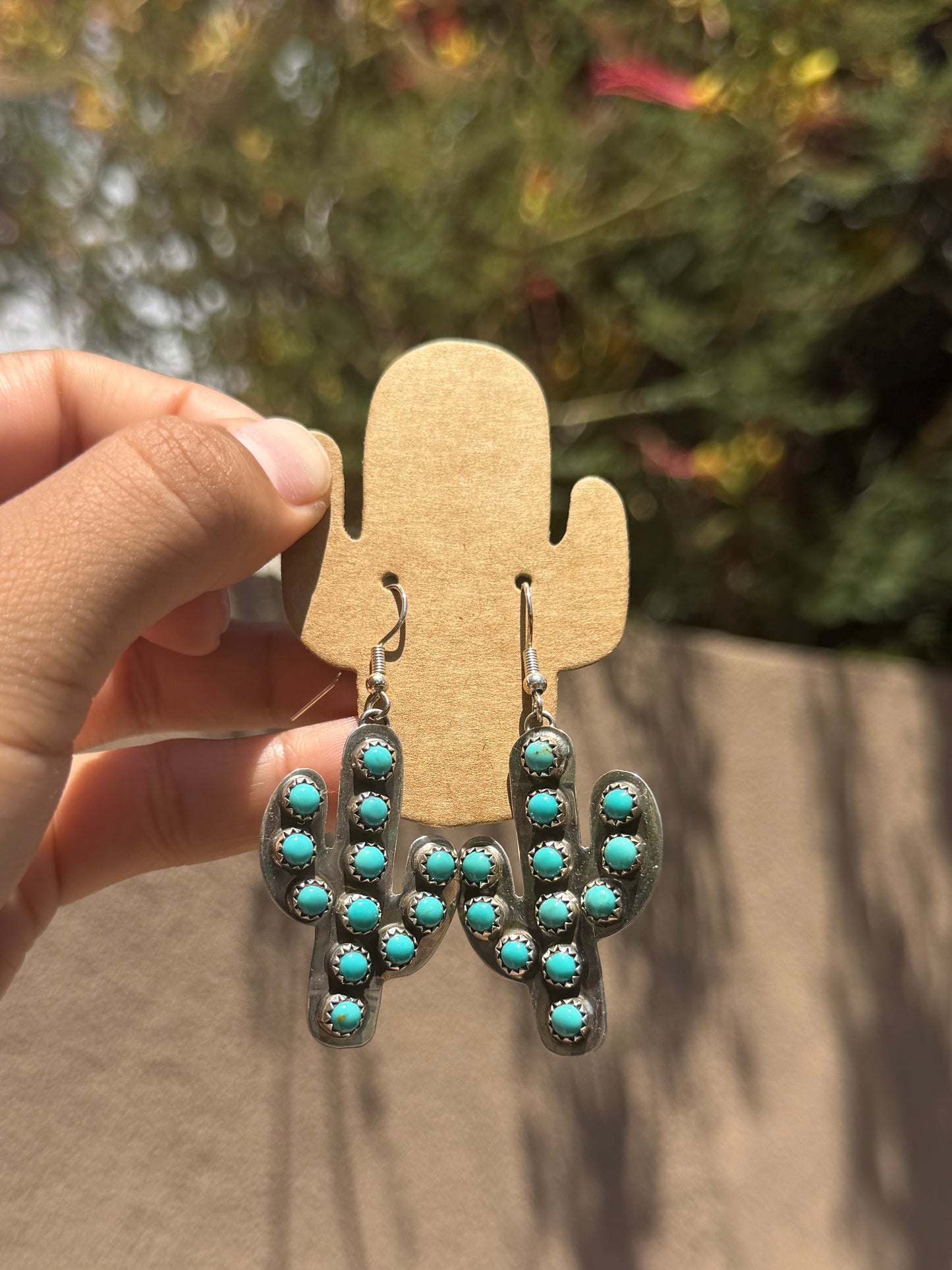 Turquoise Cactus dangles