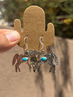 Louise Yazzie horse & turquoise dangles