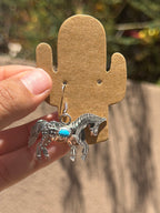Louise Yazzie horse & turquoise dangles