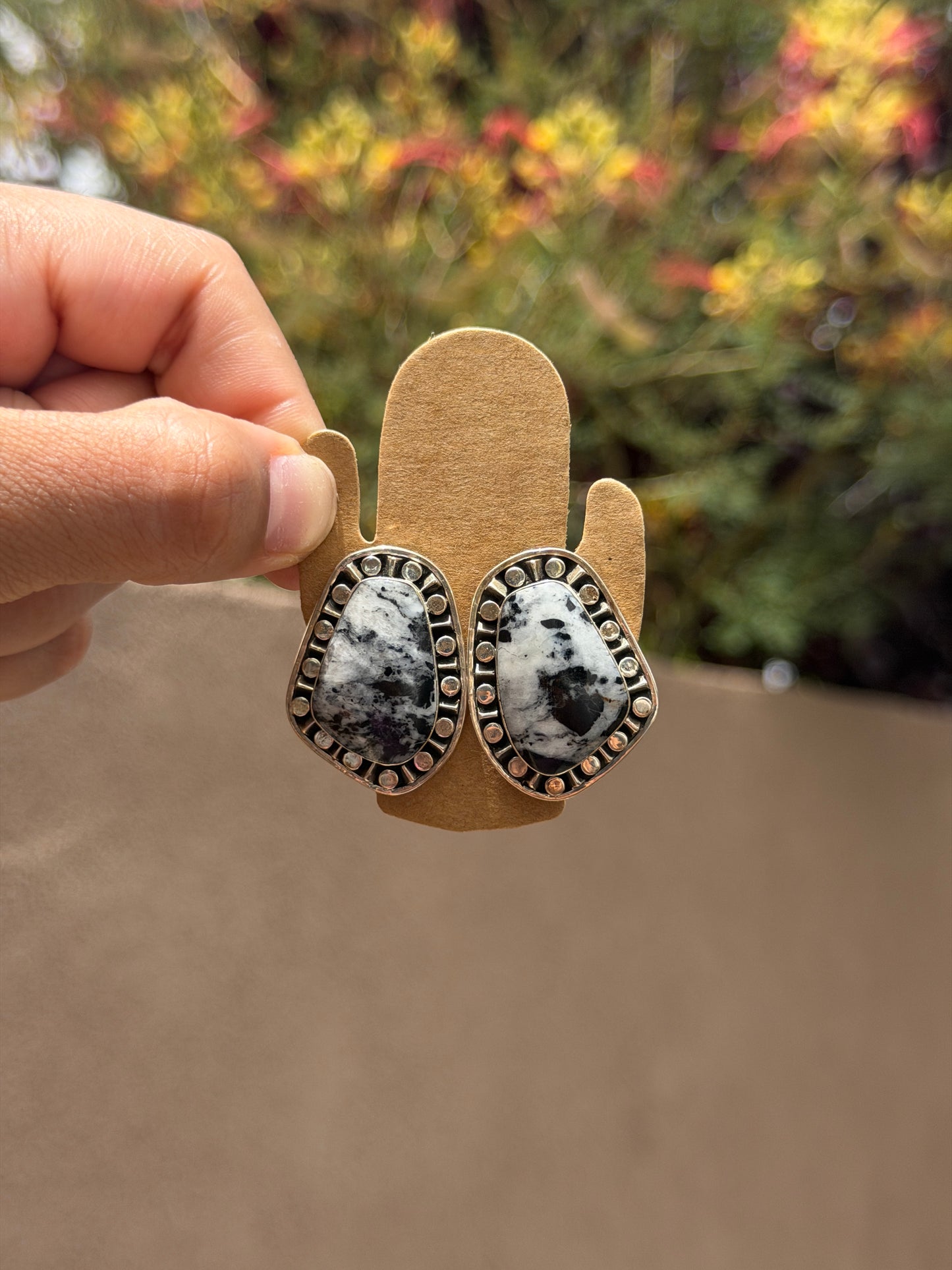 Sharon McCarthy White buffalo earrings