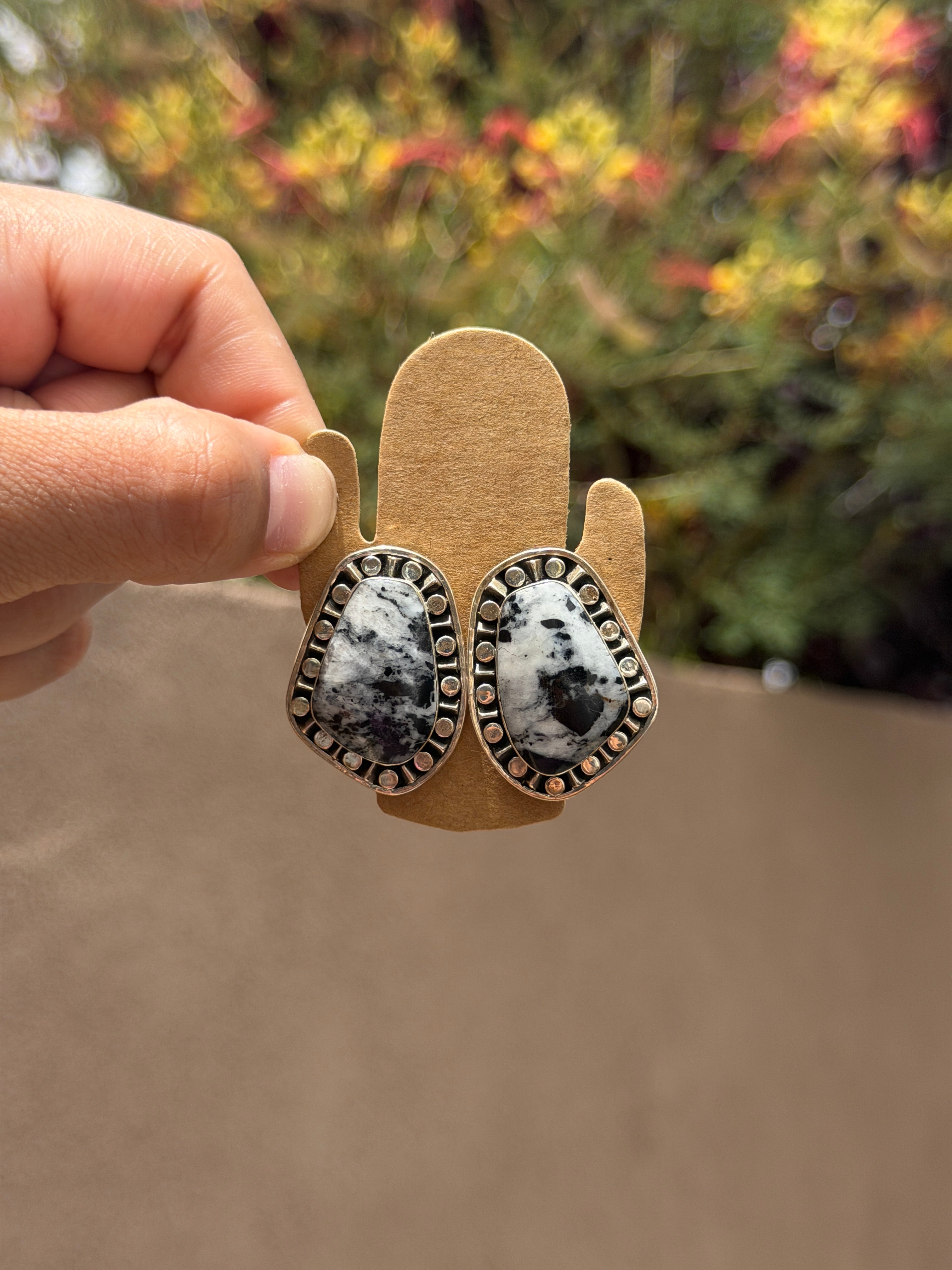 Sharon McCarthy White buffalo earrings