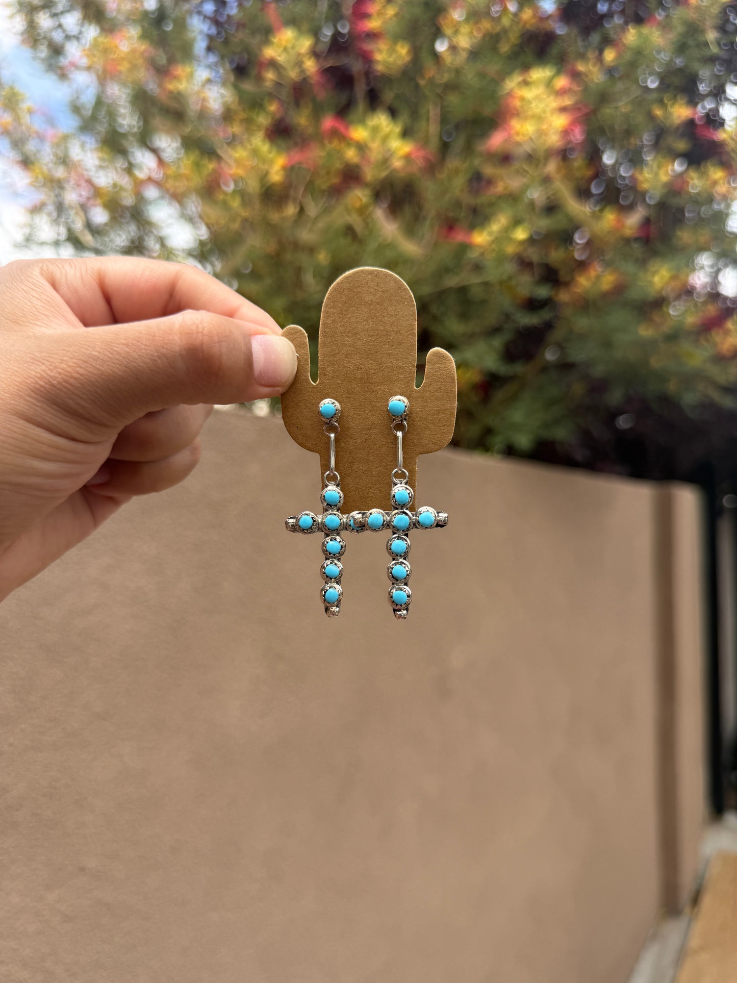Davis Kaamasee Turquoise cross dangles