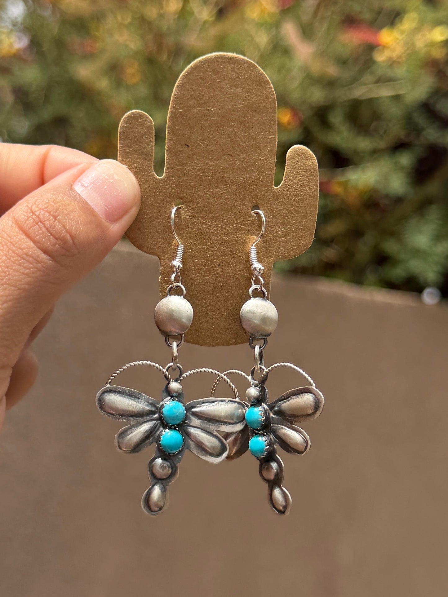 Gabrielle Yazzie Dragonfly Turquoise earrings