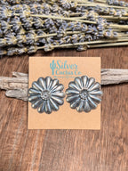 Ty Etsitty Silver Flower Concho Studs