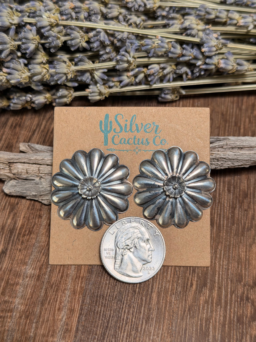 Ty Etsitty Silver Flower Concho Studs