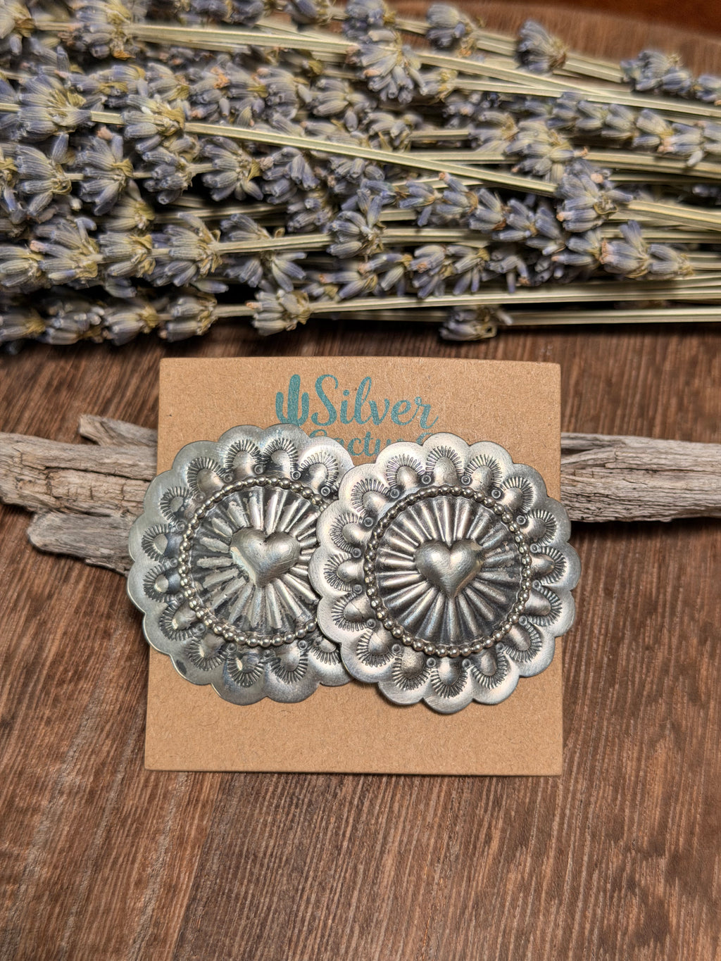 Ty Etsitty Silver Heart Concho Earrings