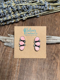Hiram Largo 3 Stone Pink Conch Studs