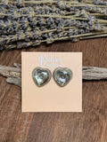 Delbert Sacatero Abalone Heart Studs