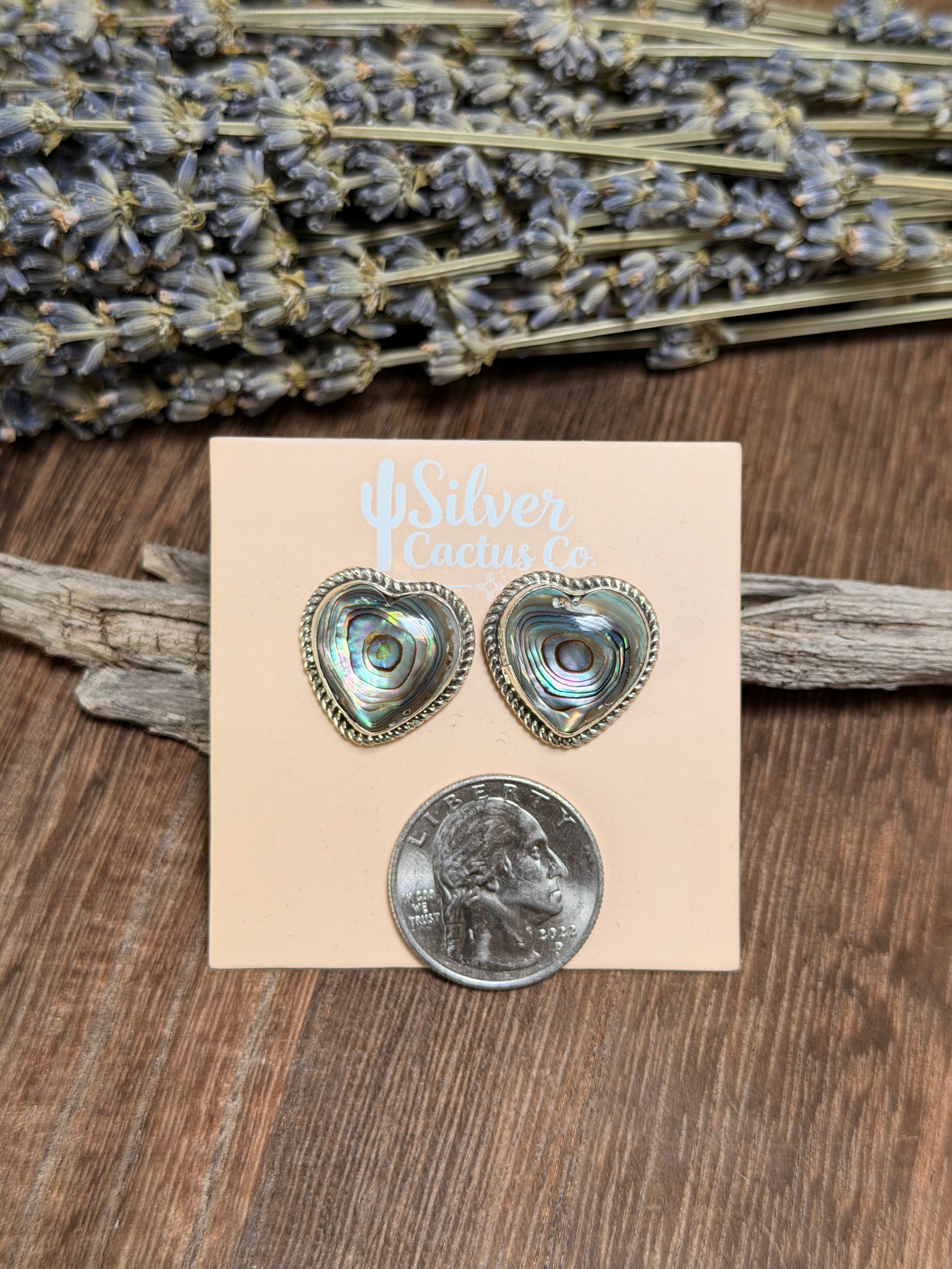 Delbert Sacatero Abalone Heart Studs