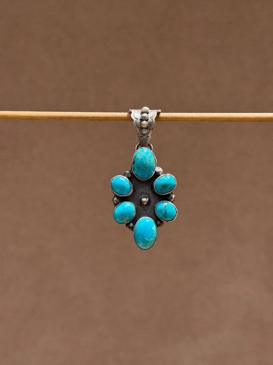 Philbert Nez Turquoise cluster pendant