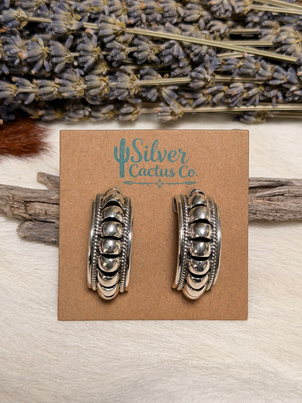 Prescilla Apache Silver Hoop Earrings