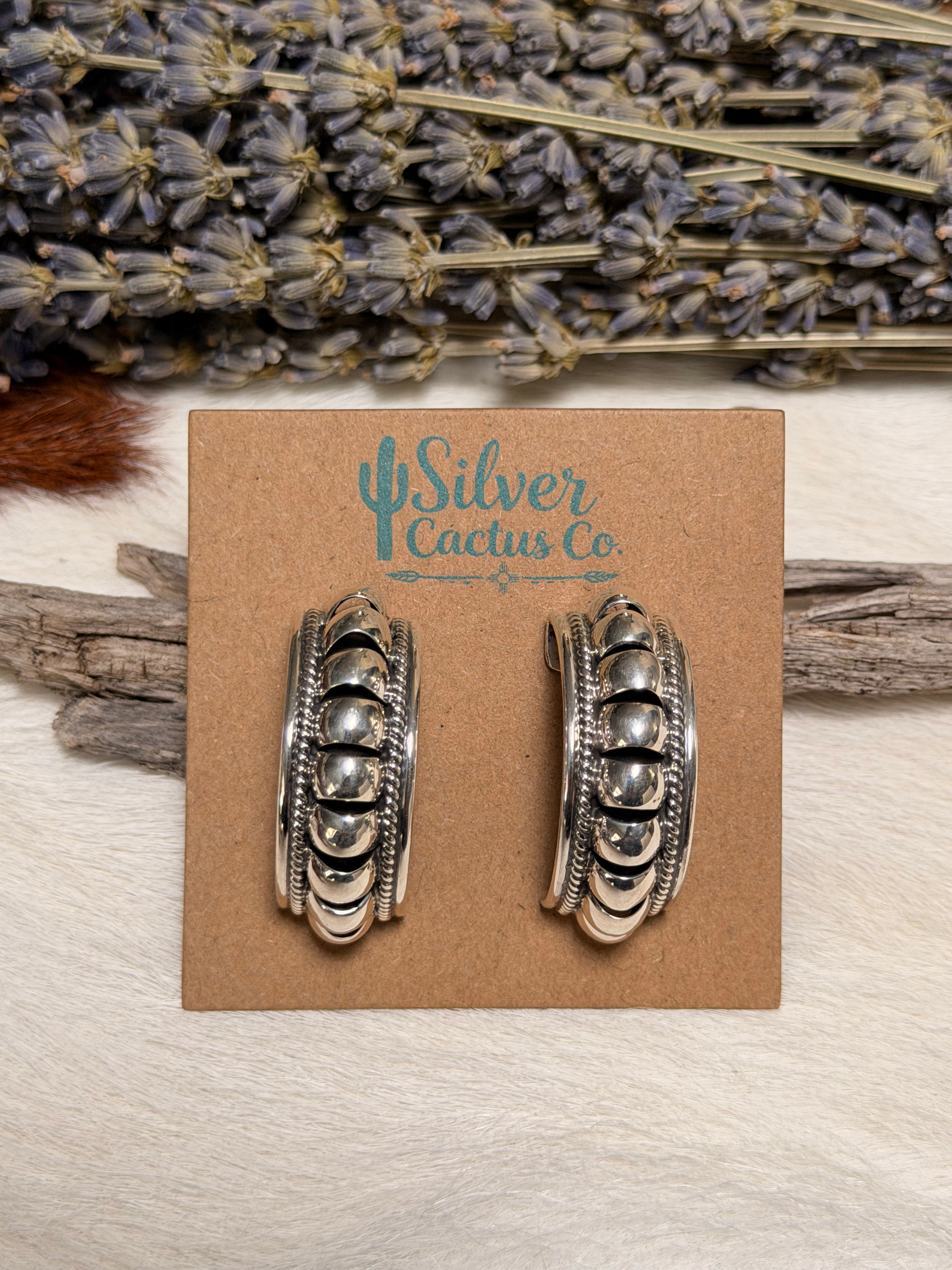 Prescilla Apache Silver Hoop Earrings