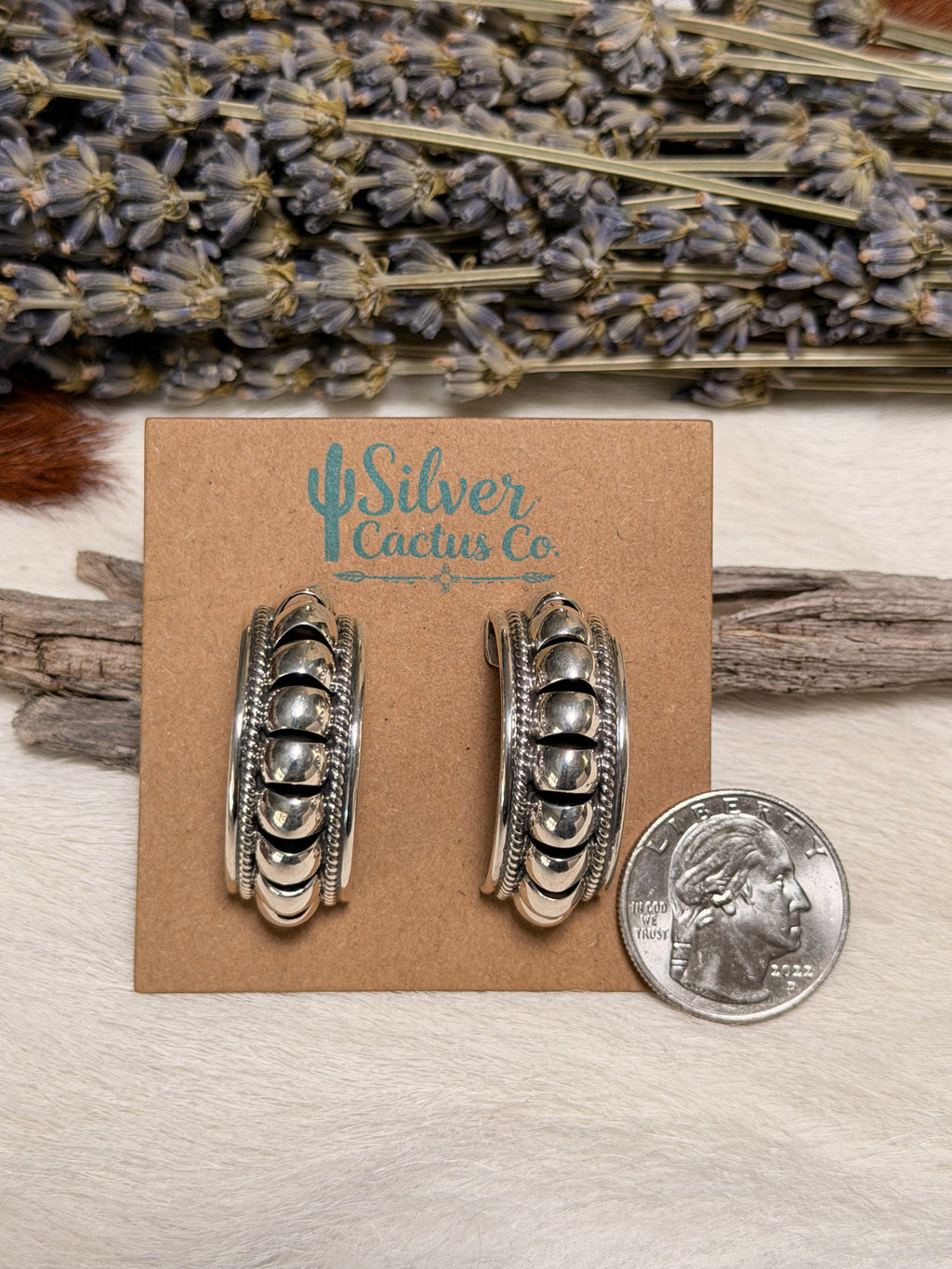 Prescilla Apache Silver Hoop Earrings